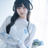 DEPEN DOLL / ribbon tatoo sheer tops white