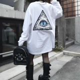 【即納】MALICIOUS.X /  Back triangle logo Long sleeve T-shirt ［white］（300768）