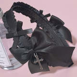 ののりぼん / フリルリボンカチューシャ ブラック