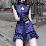 【予約】BLOOD SUPPLY / Purple Flower China Dress