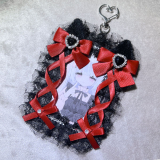 ののりぼん / 猫耳チェキケース［ブラック×ダークレッド］