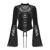 Dark in Love / Gothic lace hollow out sexy top トップス［TW539］