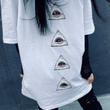 【即納】MALICIOUS.X /  Look around eyes Big T-shirt［WH］（300995）