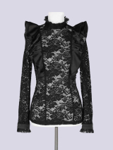 IMVAL / Highneck Lace Blouse [BLK]
