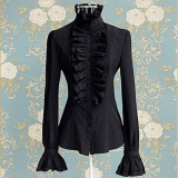 SELECT / フリルシャツ［BLK］