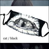 【即納】MALICIOUS.X / big triangle eye pleats Face mask［Cat / Black］ マスク（300877）