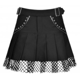 【即納】Dark in Love / Rock girl studded pleated net mini skirt［KW248］ミニスカート