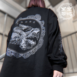 【即納】東京13零式 / Long sleeve T-shirt 狗吠［Black×Gray］（T13-011）【在庫限り】