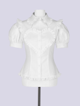 IMVAL / Heart Short Sleeve Shirt［WHT］