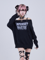 IMVAL / Off-Shoulder Sweater + Collar SET