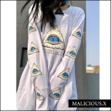 【即納】MALICIOUS.X /  【9eyes】very long sleeve T-shirt ［white］（300530）